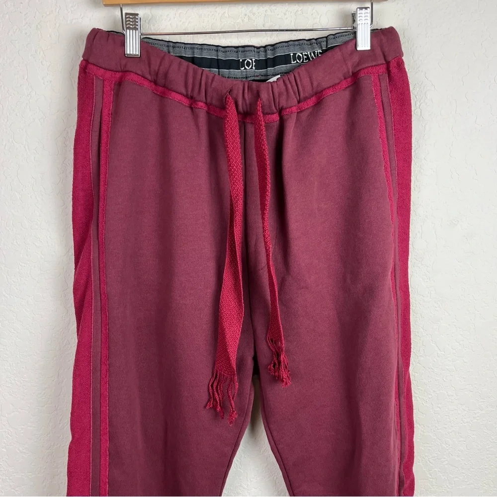 NEW NWT LOEWE Bi-Color Joggers In Burgundy Sweatpants